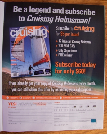 Cover Boy for Cruising Helmsman advertising!